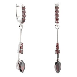 BG náušnice s centrálním oválným kamenem 483-B93 Stříbro 925 - rhodium Granát