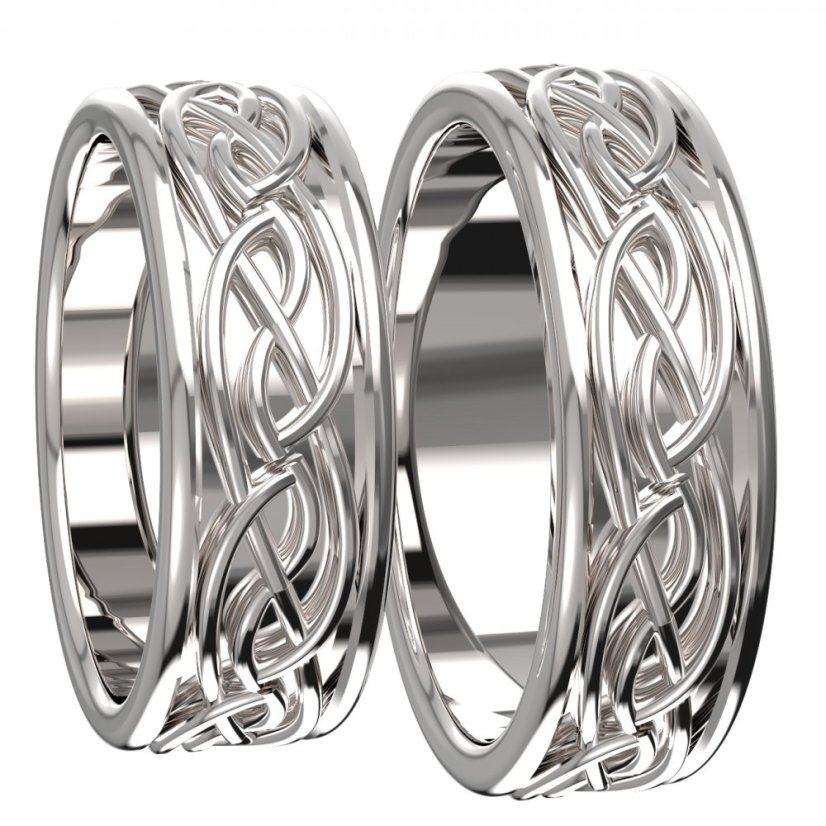 BG zlatý snubní prsten SN02/m, Pánský - Bílé zlato - 585