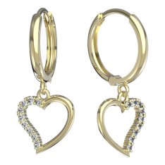 BeKid dívčí náušnice srdíčko 1250 Žluté zlato - 585 Bílý kubický zirkon