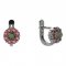 BG náušnice kulatého tvaru 088-07 - Kov: Stříbro 925 - rhodium, Kámen: Granát