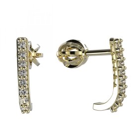 BG zlaté náušnice 91 Žluté zlato - 585 Bílý kubický zirkon