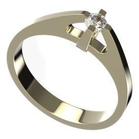 BG zlatý prstýnek 771 Žluté zlato - 585 Diamant