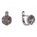 BG earring circular -  994-07 - Metal: Silver - gold plated 925, Stone: Moldavit and garnet