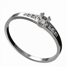 BG zlatý diamantový prstýnek 883 J Bílé zlato - 585 Diamant lab-grown