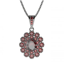 BG přívěs oválný 280-2 Stříbro 925 - ruthenium (30-90dní) Granát