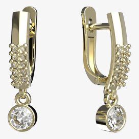 BG zlaté náušnice 722 Žluté zlato - 585 Diamant