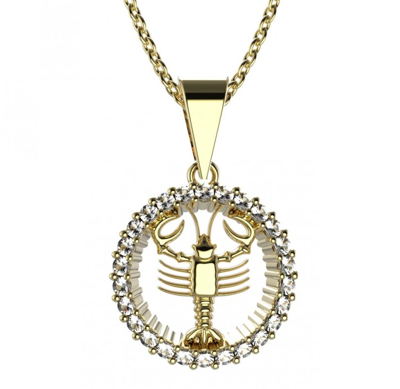 BG zlatý přívěšek Rak 045 Žluté zlato - 585 Diamant