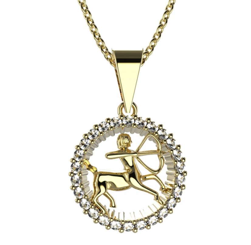 BG zlatý přívěšek Střelec 045 Žluté zlato - 585 Diamant