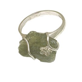 BG prsten přírodní kámen-Vltavín 006