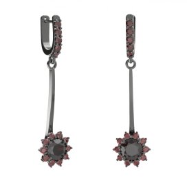 BG náušnice kruhováho tvaru 511-A93 Stříbro 925 - ruthenium (30-90dní) Granát