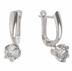 BG zlaté náušnice 872 Bílé zlato - 585 Diamant
