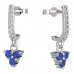 BeKid, Gold kids earrings -776 - Switching on: Pendant hanger, Metal: White gold 585, Stone: Dark blue cubic zircon
