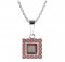 BG pendant square 099-0 - Metal: Silver 925 - rhodium, Stone: Garnet