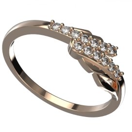 BG zlatý diamantový prstýnek 1434 /zásnubní-snubní/ Růžové zlato 585 (30-90dní) Diamant lab-grown