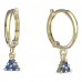 BeKid, Gold kids earrings -773 - Switching on: Circles 12 mm, Metal: Yellow gold 585, Stone: Dark blue cubic zircon