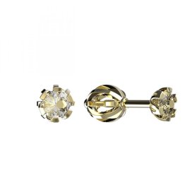 BeKid dětské náušnice 870 Žluté zlato - 585 Diamant
