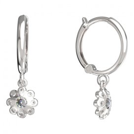 BeKid dětské náušnice kvítek 838 Bílé zlato - 585 Diamant