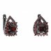 BG earring square stone 499-90 - Metal: Silver 925 - rhodium, Stone: Garnet