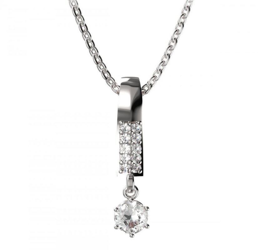 BG zlatý přívěšek 1293 Bílé zlato - 585 Diamant