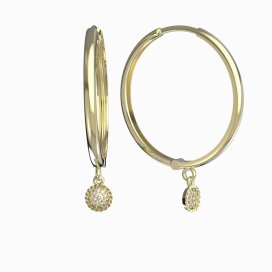 BG zlaté náušnice 1363 Žluté zlato - 585 Diamant