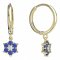 BeKid, Gold kids earrings -109 - Switching on: Screw, Metal: White gold 585, Stone: Dark blue cubic zircon