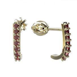 BG náušnice s českým granátem  84 Žluté zlato - 585 Granát