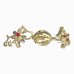 BeKid, Gold kids earrings -1159 - Switching on: Screw, Metal: Yellow gold - 585, Stone: Red cubic zircon