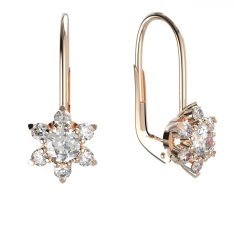 BG zlaté diamantové náušnice hvězdička 978 Růžové zlato 585 (30-90dní) Diamant lab-grown