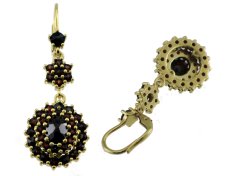 BG náušnice český přírodní granát  028 Žluté zlato - 585 Granát