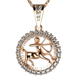 BG zlatý diamantový přívěšek Střelec 045 Růžové zlato 585 (30-90dní) Diamant lab-grown