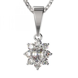 BG zlatý diamantový přívěšek  627 Bílé zlato - 585 Diamant lab-grown