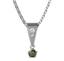 BG vltavín přívěšek 873 Bílé zlato - 585 Vltavín a diamant