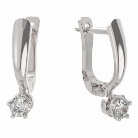 BG zlaté náušnice 873 Bílé zlato - 585 Diamant
