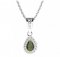 BG pendant drop stone 454-2 - Metal: Silver 925 - rhodium, Stone: Garnet