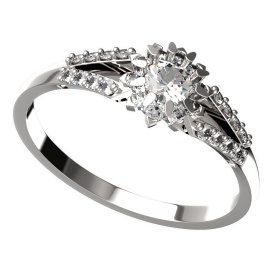 BG zlatý prstýnek 987 Bílé zlato - 585 Diamant