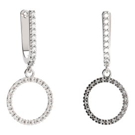 BG zlaté náušnice 1163A92 Bílé zlato - 585 Bílý kubický zirkon