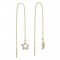 BeKid, Gold kids earrings -826 - Switching on: Brizura 0-3 roky, Metal: Yellow gold 585, Stone: White cubic zircon