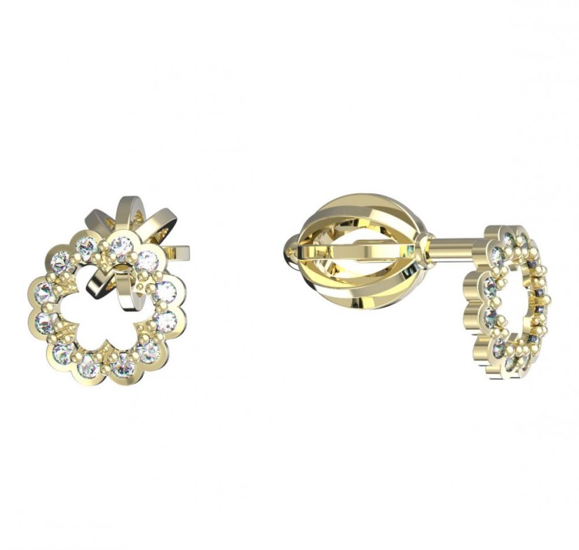 BeKid dětské náušnice 855 Bílé zlato - 585 Diamant