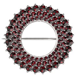 BG brož 066 Stříbro 925 - rhodium Granát