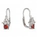 BeKid, Gold kids earrings -159 - Switching on: Brizura 0-3 roky, Metal: White gold 585, Stone: Red cubic zircon