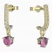 BeKid, Gold kids earrings -782 - Switching on: Pendant hanger, Metal: Yellow gold 585, Stone: Pink cubic zircon