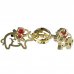 BeKid, Gold kids earrings -1158 - Switching on: Screw, Metal: Yellow gold 585, Stone: Red cubic zircon