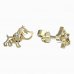 BeKid, Gold kids earrings -1159 - Switching on: Circles 12 mm, Metal: White gold 585, Stone: Light blue cubic zircon