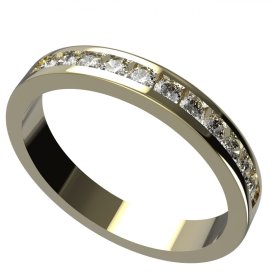 BG zlatý diamantový prstýnek 500 Žluté zlato - 585 Diamant lab-grown