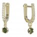 BG moldavit earrings -869 - Switching on: Hanger clip A, Metal: White gold 585, Stone: Moldavite