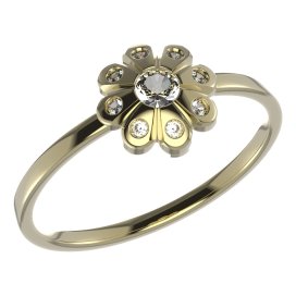BeKid dětský prsten kvítek 838 Žluté zlato - 585 Diamant