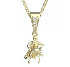 BG zlatý přívěšek Vodnář 040 Bílé zlato - 585 Diamant