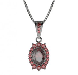 BG přívěs oválný 250-2 Stříbro 925 - ruthenium (30-90dní) Granát