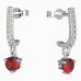 BeKid, Gold kids earrings -782 - Switching on: Pendant hanger, Metal: White gold 585, Stone: Red cubic zircon