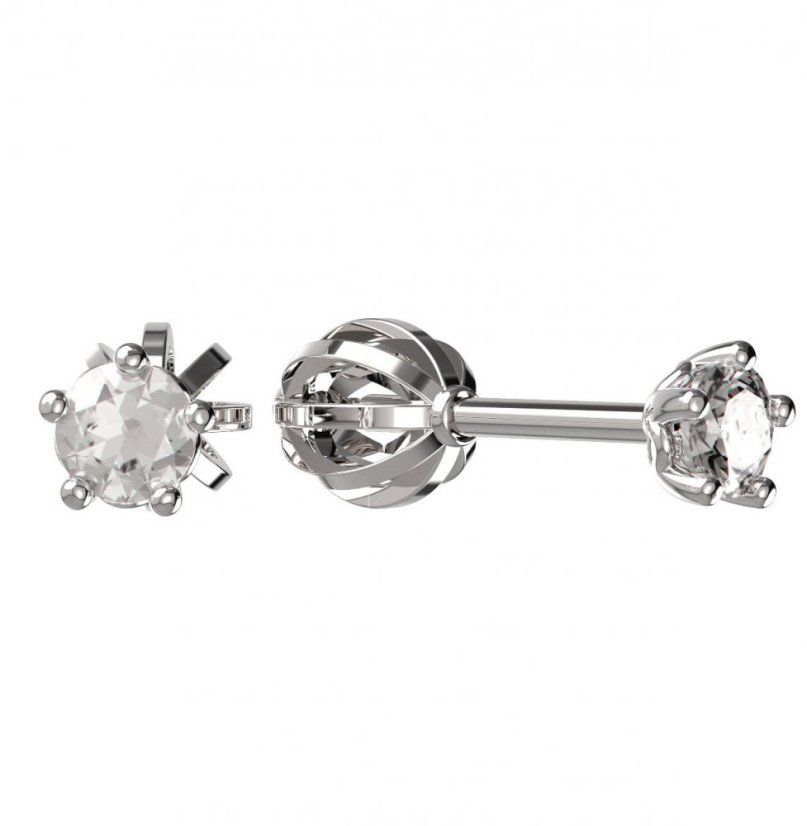 BeKid dětské náušnice 873 Bílé zlato - 585 Diamant